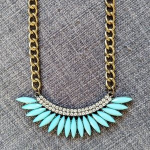 Turquoise Mini Crystal Statement Necklace (EUC)